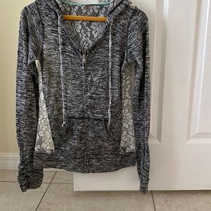 Front zipper light weight dress sweater/sweatshirt.